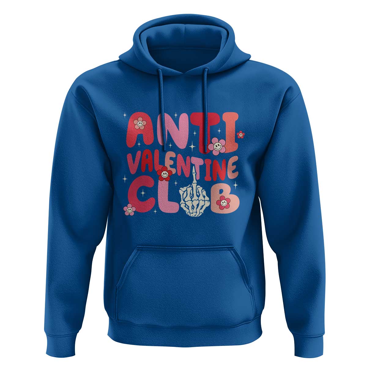 Funny Anti Valentine Club Hoodie Retro Anti Valentine's Day Middle Finger