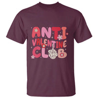 Funny Anti Valentine Club T Shirt Retro Anti Valentine's Day Middle Finger