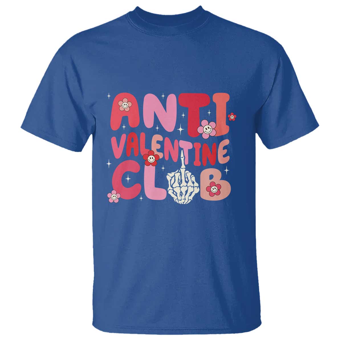 Funny Anti Valentine Club T Shirt Retro Anti Valentine's Day Middle Finger