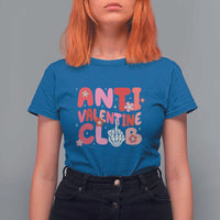 Funny Anti Valentine Club T Shirt For Women Retro Anti Valentine's Day Middle Finger