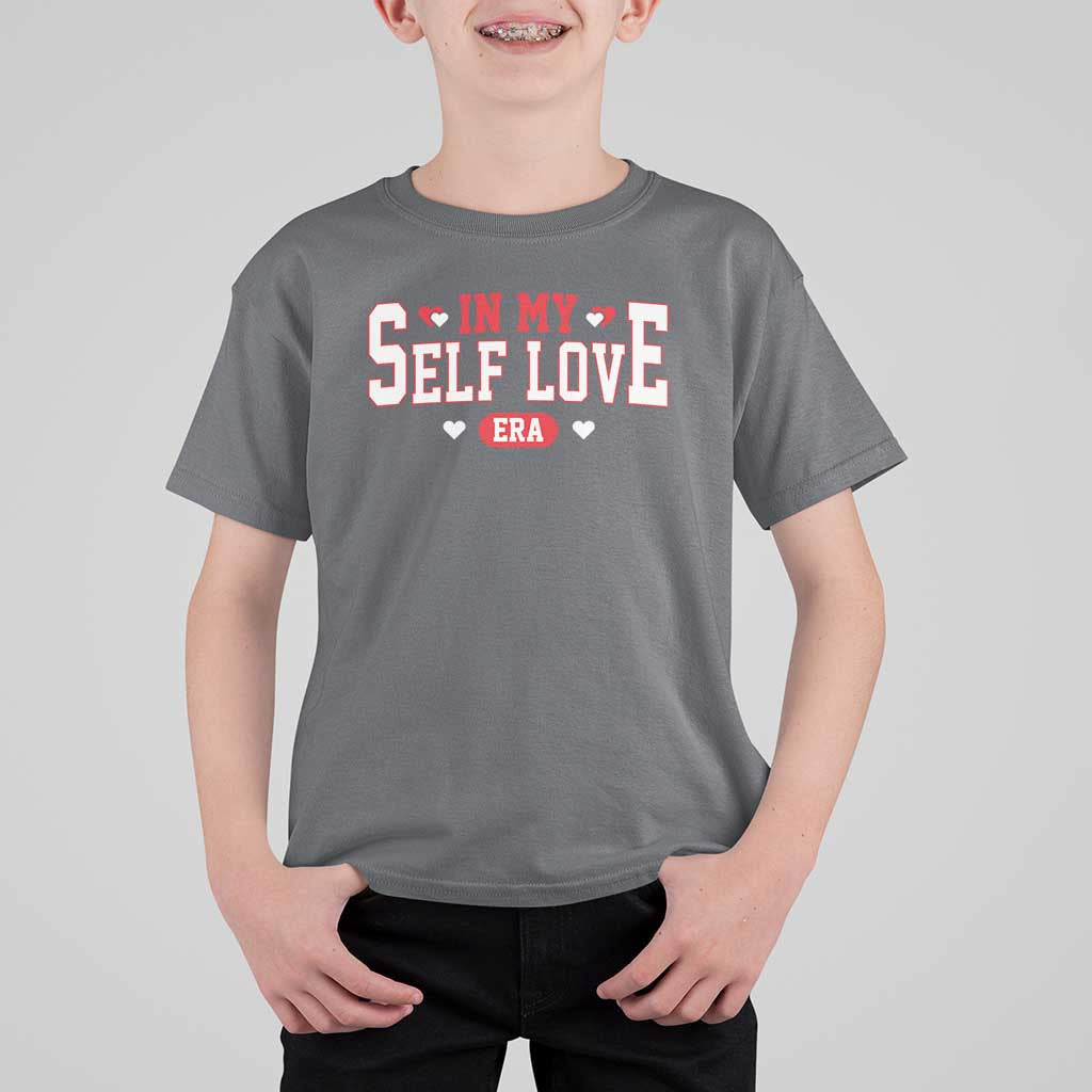 Funny Anti Valentine's Day T Shirt For Kid In My Self Love Era Singles Awareness Day