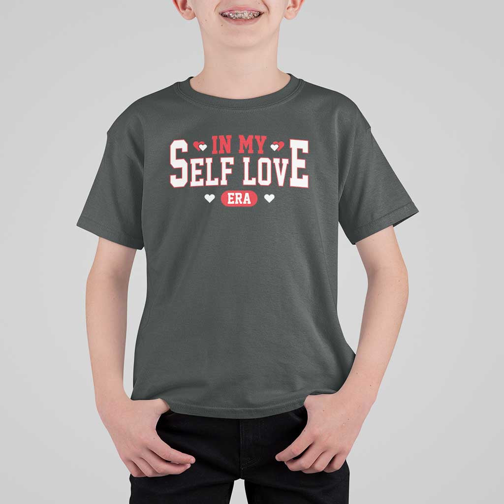 Funny Anti Valentine's Day T Shirt For Kid In My Self Love Era Singles Awareness Day