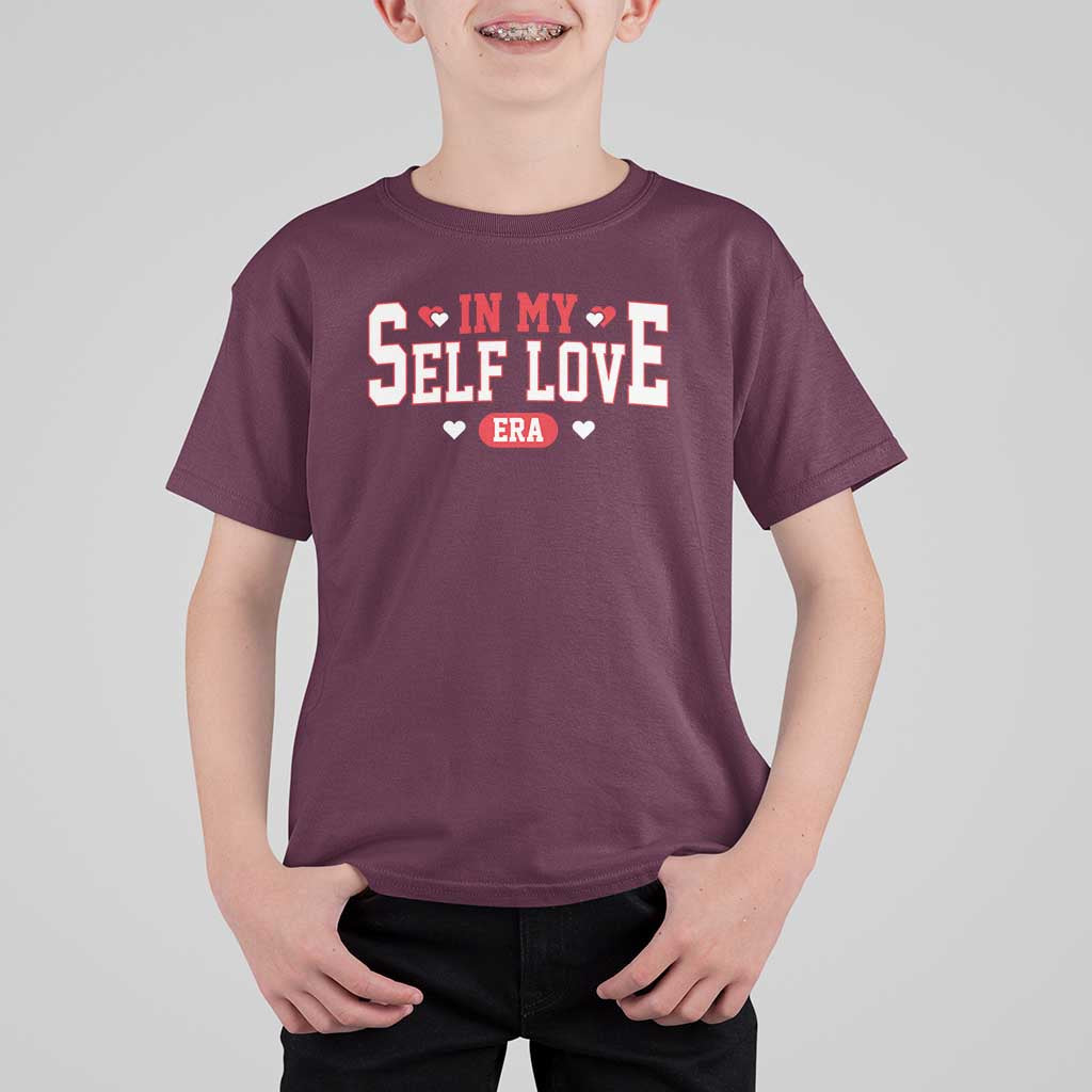 Funny Anti Valentine's Day T Shirt For Kid In My Self Love Era Singles Awareness Day