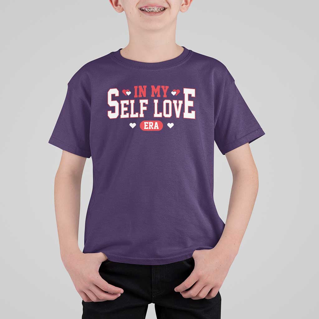 Funny Anti Valentine's Day T Shirt For Kid In My Self Love Era Singles Awareness Day