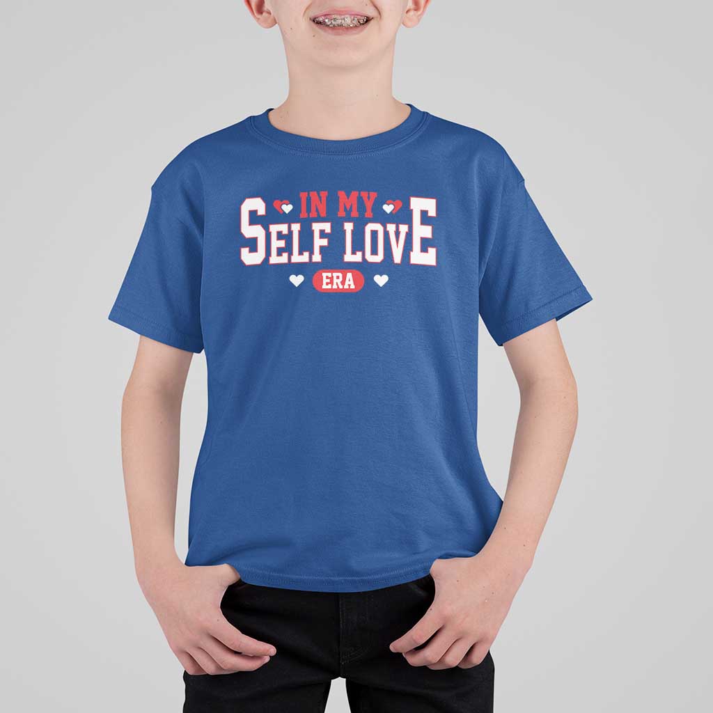 Funny Anti Valentine's Day T Shirt For Kid In My Self Love Era Singles Awareness Day