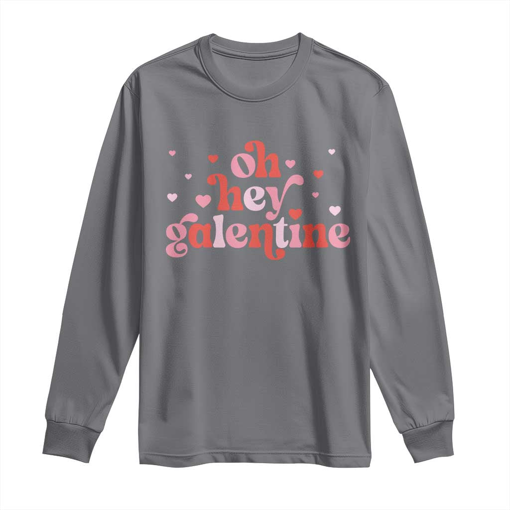 Funny Galentine's Day Long Sleeve Shirt Oh Hey Galentine Retro Heart