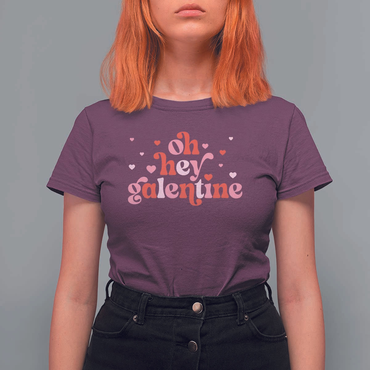 Funny Galentine's Day T Shirt For Women Oh Hey Galentine Retro Heart
