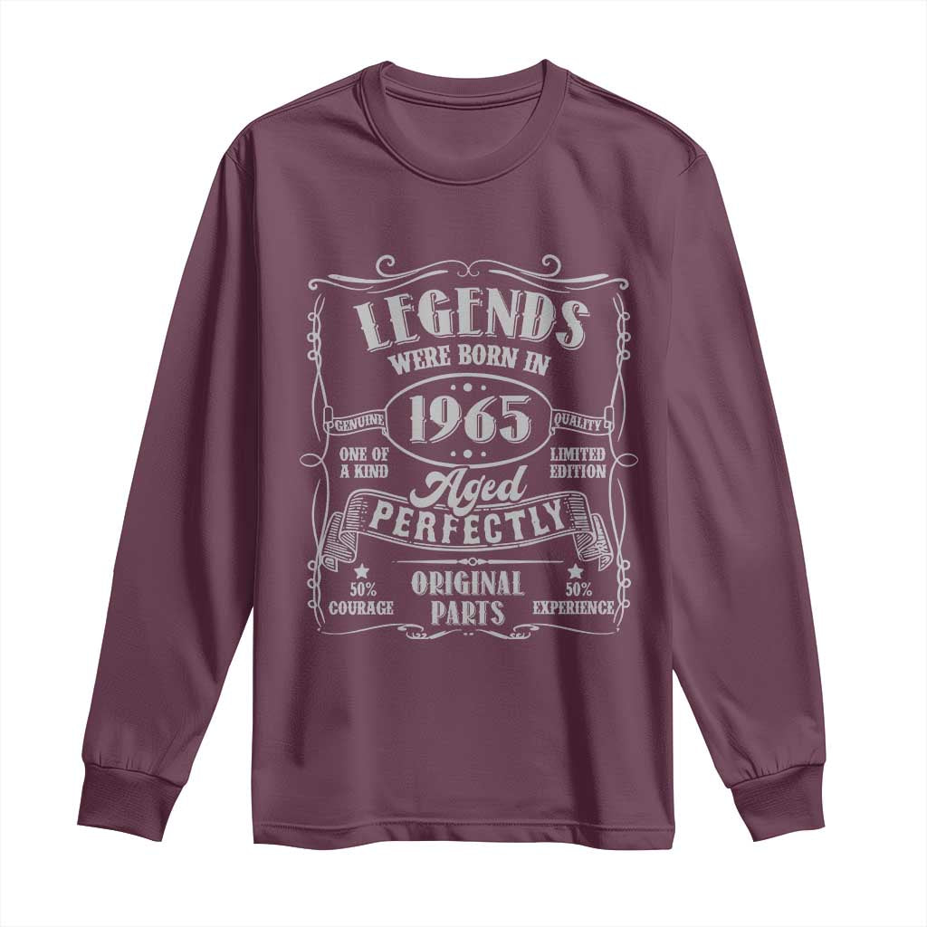 Funny Birthday Legends Were Born In 1965 Long Sleeve Shirt Vintage BDay Father's Day