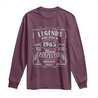 Funny Birthday Legends Were Born In 1965 Long Sleeve Shirt Vintage BDay Father's Day