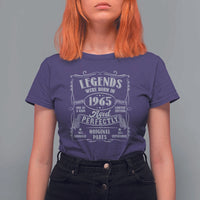 Funny Birthday Legends Were Born In 1965 T Shirt For Women Vintage BDay Father's Day