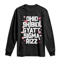 Funny Skibidi Rizz Gyatt Ohio Sigma Valentine's Day Long Sleeve Shirt