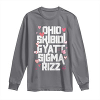 Funny Skibidi Rizz Gyatt Ohio Sigma Valentine's Day Long Sleeve Shirt