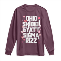 Funny Skibidi Rizz Gyatt Ohio Sigma Valentine's Day Long Sleeve Shirt