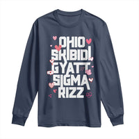Funny Skibidi Rizz Gyatt Ohio Sigma Valentine's Day Long Sleeve Shirt
