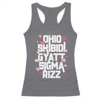 Funny Skibidi Rizz Gyatt Ohio Sigma Valentine's Day Racerback Tank Top