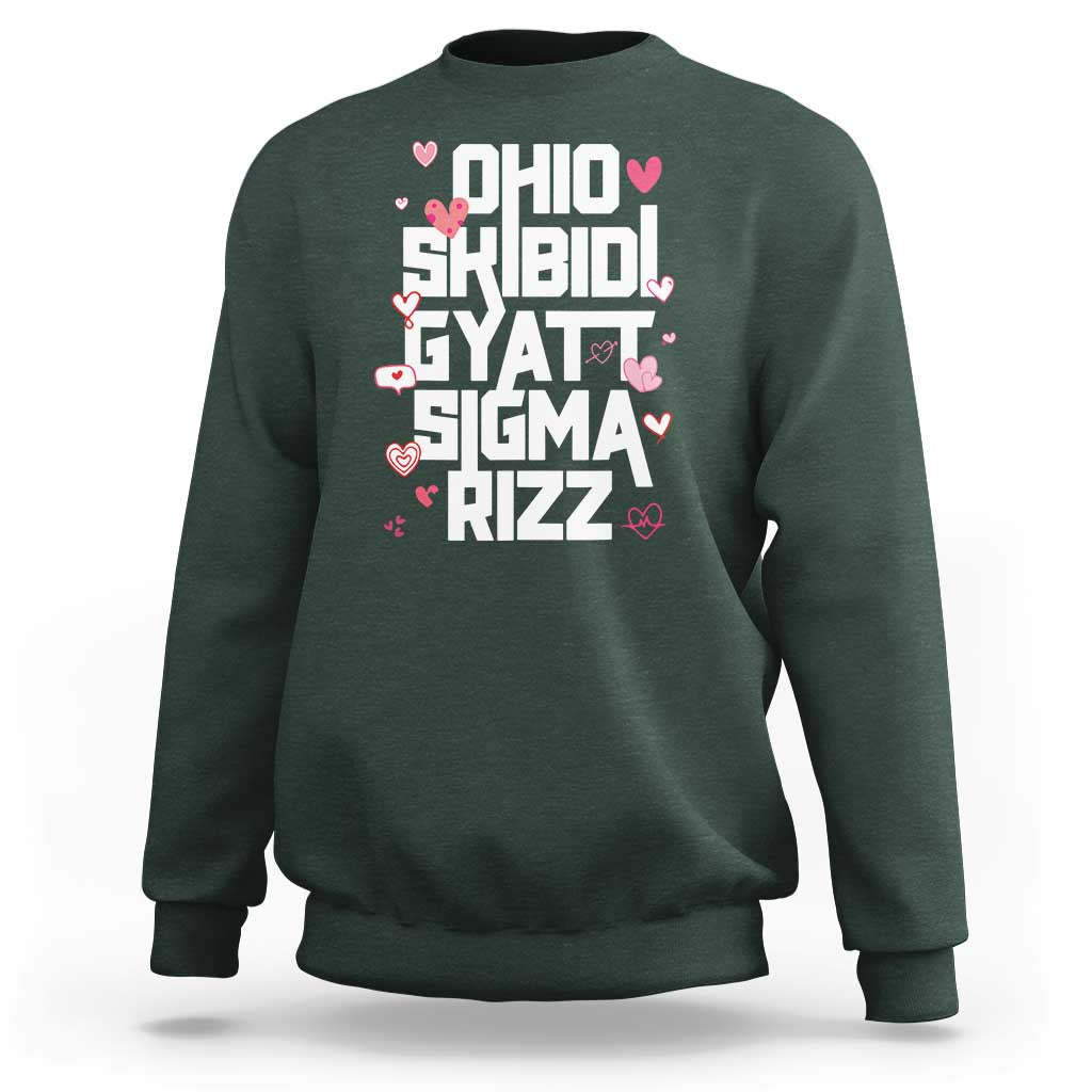 Funny Skibidi Rizz Gyatt Ohio Sigma Valentine's Day Sweatshirt