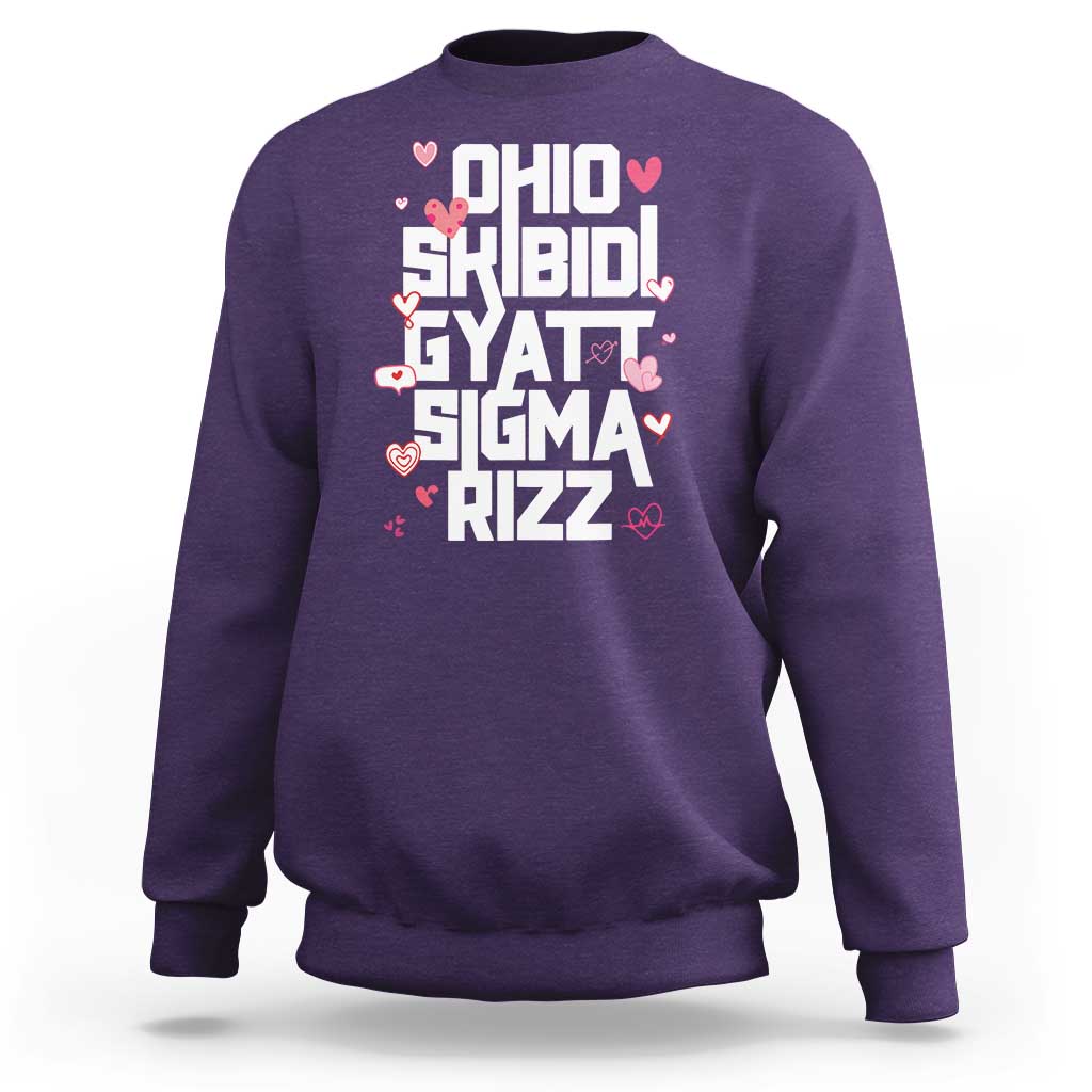Funny Skibidi Rizz Gyatt Ohio Sigma Valentine's Day Sweatshirt