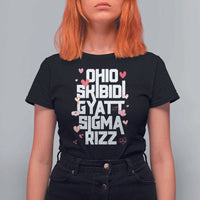 Funny Skibidi Rizz Gyatt Ohio Sigma Valentine's Day T Shirt For Women