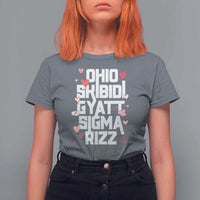 Funny Skibidi Rizz Gyatt Ohio Sigma Valentine's Day T Shirt For Women