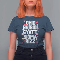 Funny Skibidi Rizz Gyatt Ohio Sigma Valentine's Day T Shirt For Women