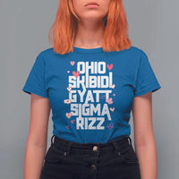 Funny Skibidi Rizz Gyatt Ohio Sigma Valentine's Day T Shirt For Women