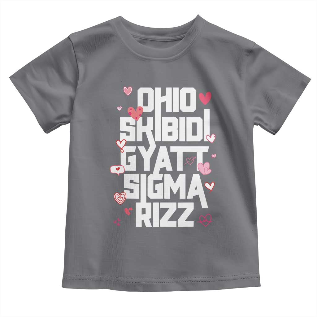 Funny Skibidi Rizz Gyatt Ohio Sigma Valentine's Day Toddler T Shirt