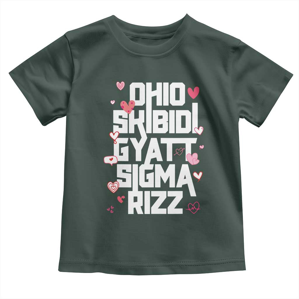 Funny Skibidi Rizz Gyatt Ohio Sigma Valentine's Day Toddler T Shirt