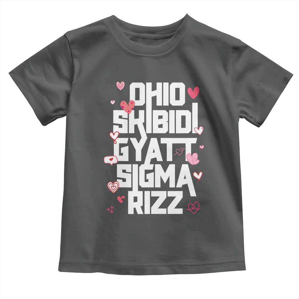 Funny Skibidi Rizz Gyatt Ohio Sigma Valentine's Day Toddler T Shirt