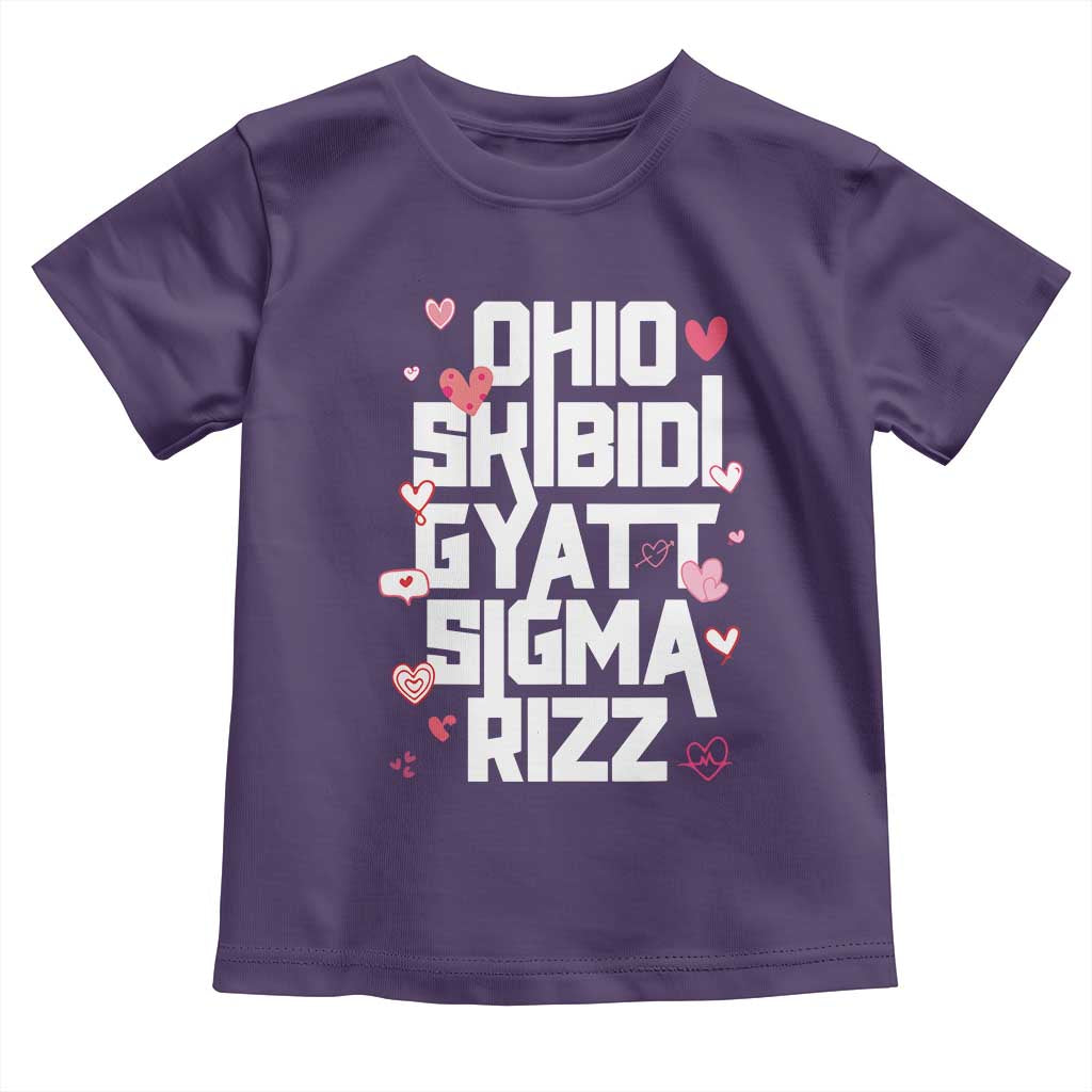 Funny Skibidi Rizz Gyatt Ohio Sigma Valentine's Day Toddler T Shirt