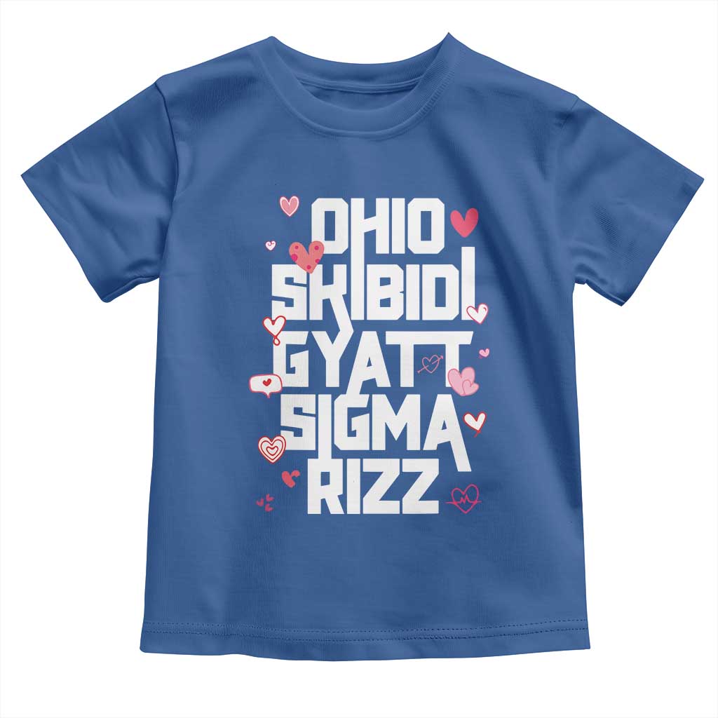 Funny Skibidi Rizz Gyatt Ohio Sigma Valentine's Day Toddler T Shirt