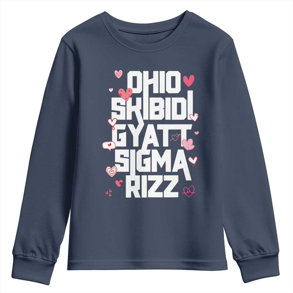 Funny Skibidi Rizz Gyatt Ohio Sigma Valentine's Day Youth Sweatshirt