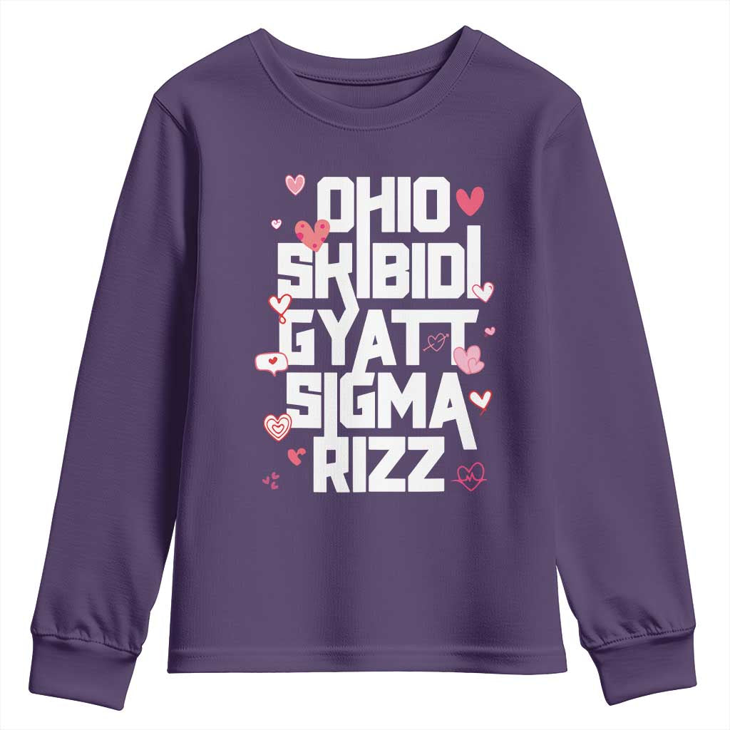Funny Skibidi Rizz Gyatt Ohio Sigma Valentine's Day Youth Sweatshirt