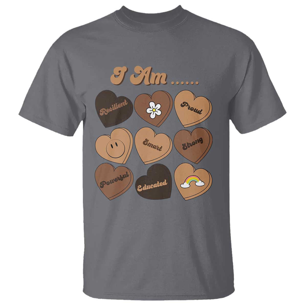 African American Proud Black History Month T Shirt Melanin Hearts