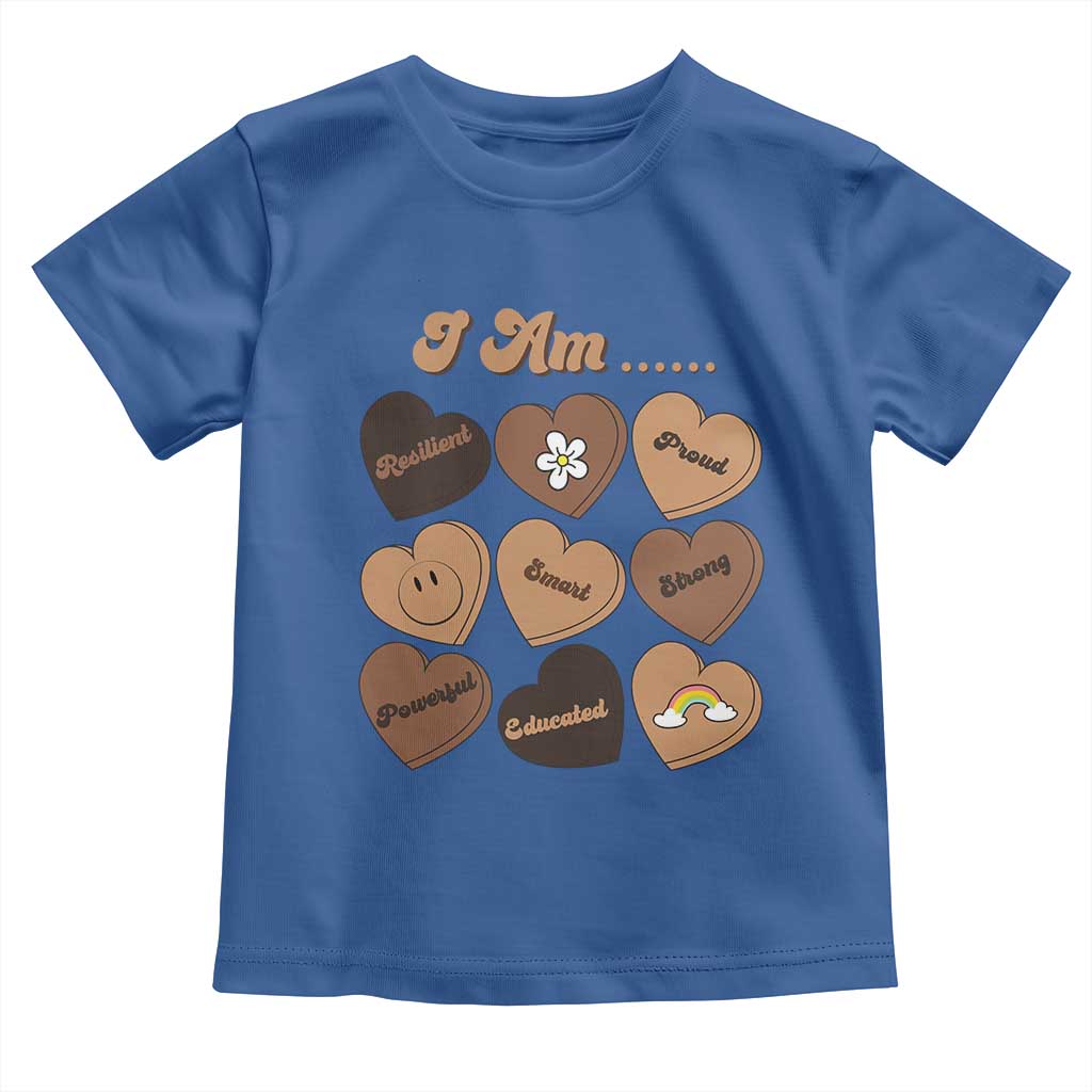 African American Proud Black History Month Toddler T Shirt Melanin Hearts