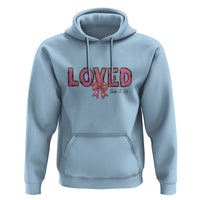 Loved John 3:16 Hoodie Christian Religious God Bible Verses Valentine's Day Pink Bow