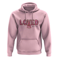 Loved John 3:16 Hoodie Christian Religious God Bible Verses Valentine's Day Pink Bow