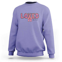 Loved John 3:16 Sweatshirt Christian Religious God Bible Verses Valentine's Day Pink Bow