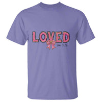 Loved John 3:16 T Shirt Christian Religious God Bible Verses Valentine's Day Pink Bow