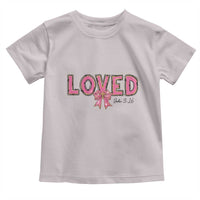 Loved John 3:16 Toddler T Shirt Christian Religious God Bible Verses Valentine's Day Pink Bow