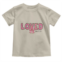 Loved John 3:16 Toddler T Shirt Christian Religious God Bible Verses Valentine's Day Pink Bow