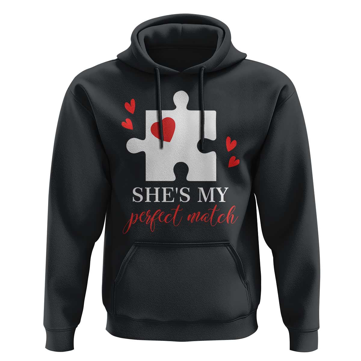 Funny She's My Perfect Match Valentine's Day Couple Matching Hoodie