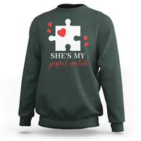 Funny She's My Perfect Match Valentine's Day Couple Matching Sweatshirt