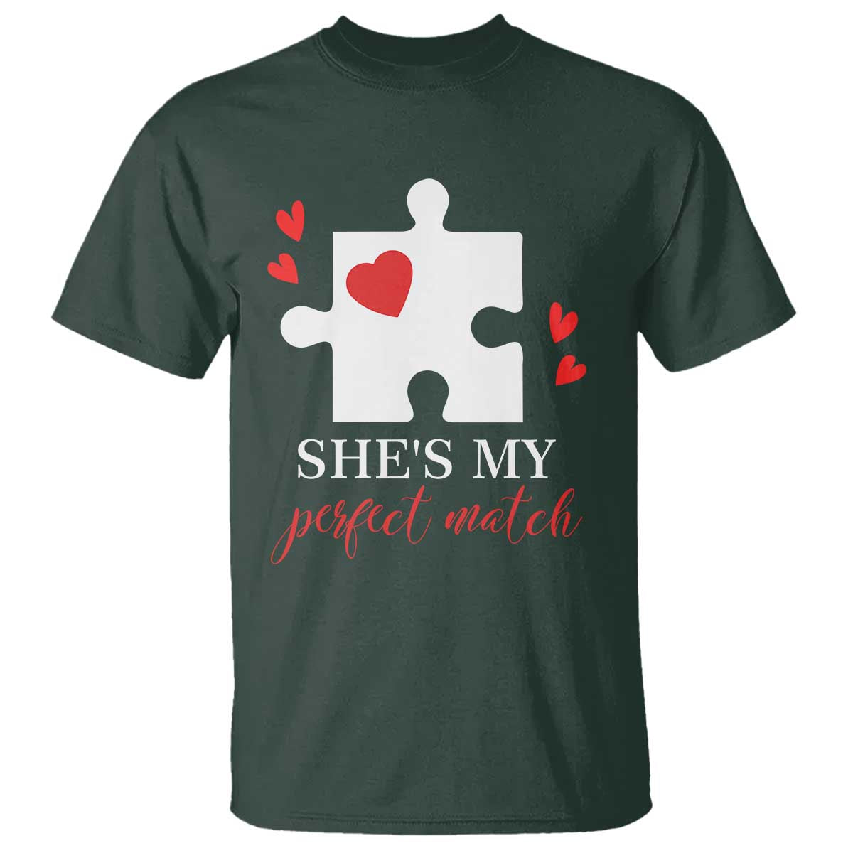Funny She's My Perfect Match Valentine's Day Couple Matching T Shirt