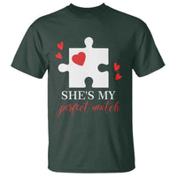 Funny She's My Perfect Match Valentine's Day Couple Matching T Shirt