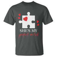Funny She's My Perfect Match Valentine's Day Couple Matching T Shirt