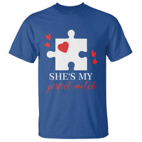 Funny She's My Perfect Match Valentine's Day Couple Matching T Shirt
