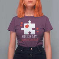 Funny She's My Perfect Match Valentine's Day Couple Matching T Shirt For Women