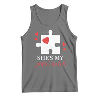 Funny She's My Perfect Match Valentine's Day Couple Matching Tank Top