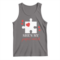 Funny She's My Perfect Match Valentine's Day Couple Matching Tank Top