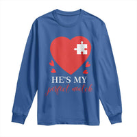 Funny He's My Perfect Match Valentine's Day Couple Matching Long Sleeve Shirt